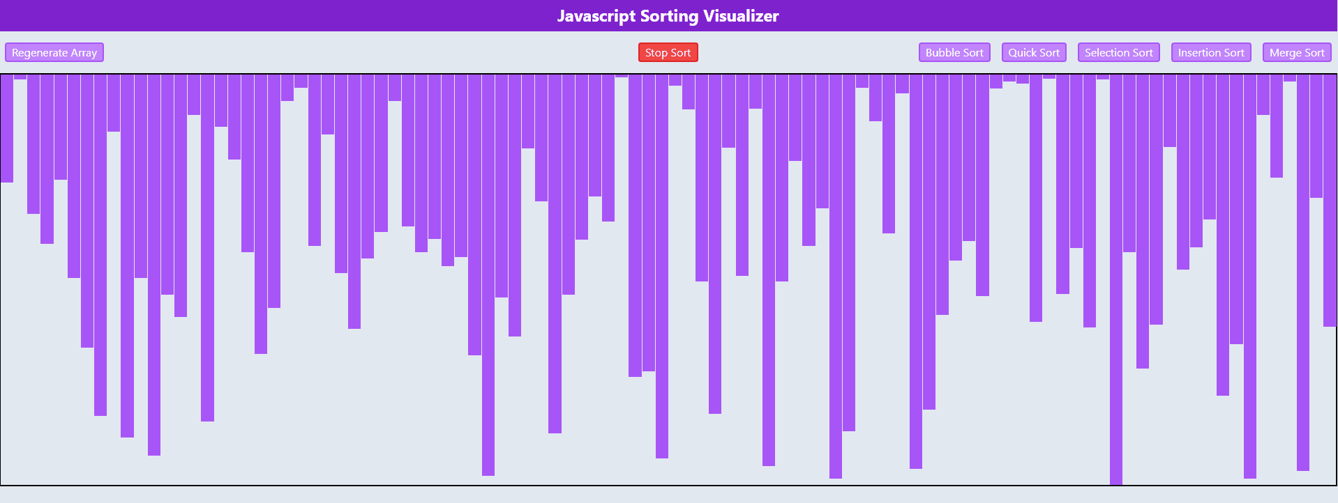 Javascript Sort Visualizer